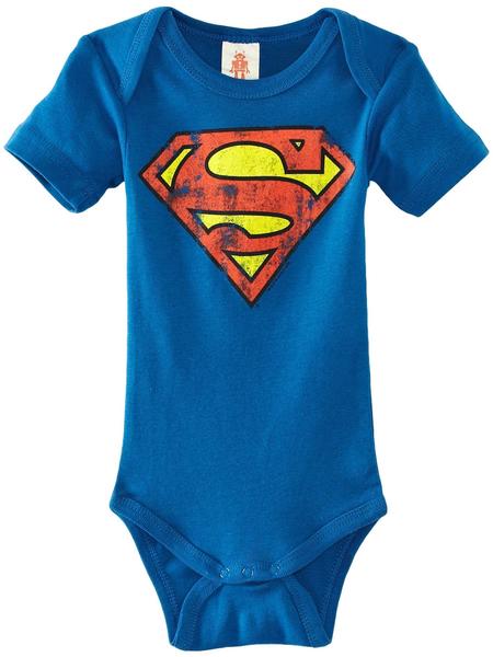 LOGOSHIRT Baby-Body Superman blau, Größe 74