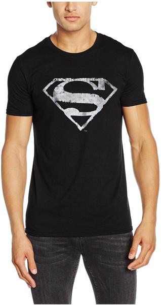 Superman Logo Mono Distressed (T-Shirt,Schwarz,GR M)