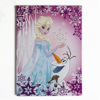 Decofun Canvas Wandbild Die Eiskönigin Elsa und Olaf, 50 x 70 cm rosa 50 x 70