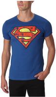 LOGOSHIRT T-Shirt Superman mit l&auml;ssigem Retro-Print blau S