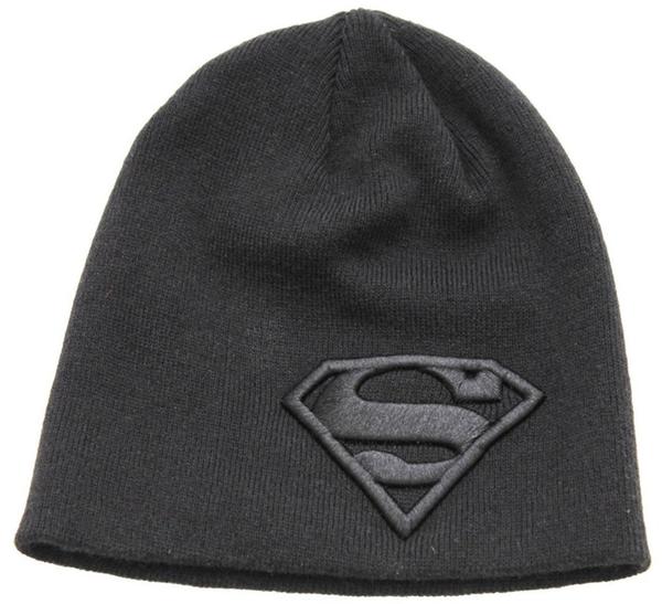 NBG Superman Mütze Beanie Black Logo (Einheitsgröße)