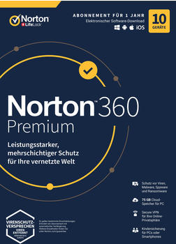 NortonLifeLock Norton 360 2020 Premium (10 Geräte) (1 Jahr) (Download)