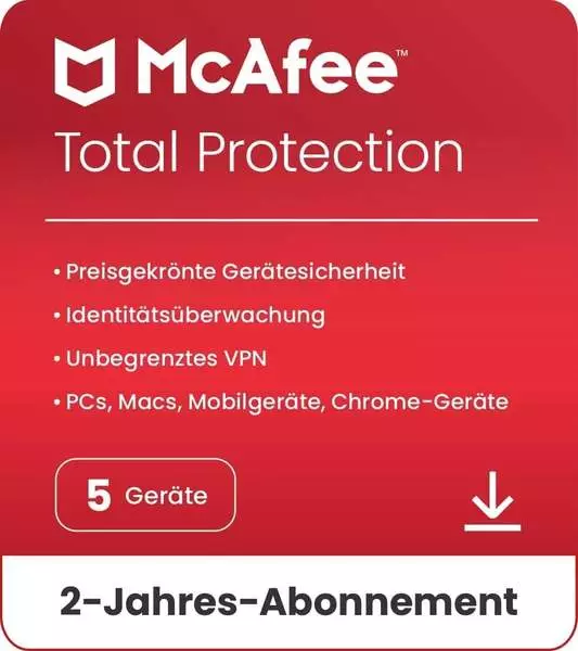 McAfee Total Protection 2024 (5 Geräte) (2 Jahre)