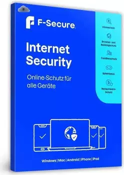 F-Secure Internet Security 7 Geräte, 1 Jahr, ESD (FCFYBR1N007E1)