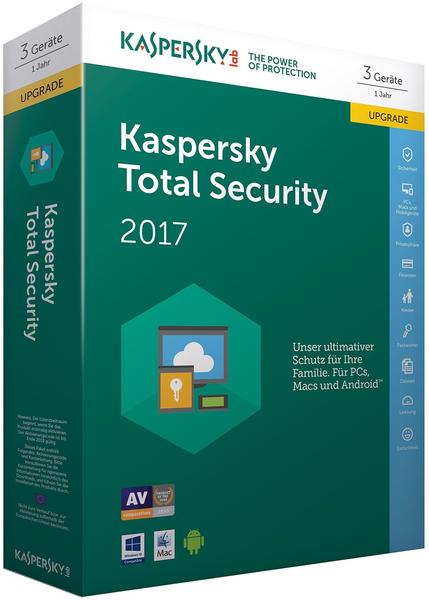 Kaspersky Total Security Multi Device 2017 Upgrade (3 Geräte) (1 Jahr) (DE) (Box)