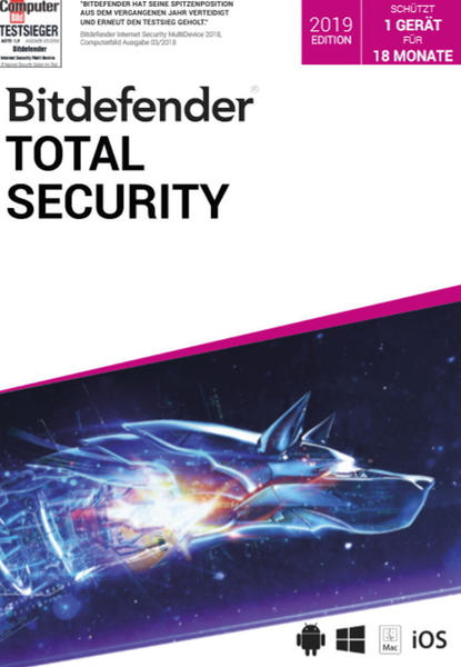 Bitdefender Total Security 2019 (1 Gerät) (1,5 Jahr)