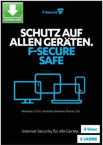 F-Secure Safe Internet Security 2019 3 Geräte 2 Jahre ML Win Mac Android iOS
