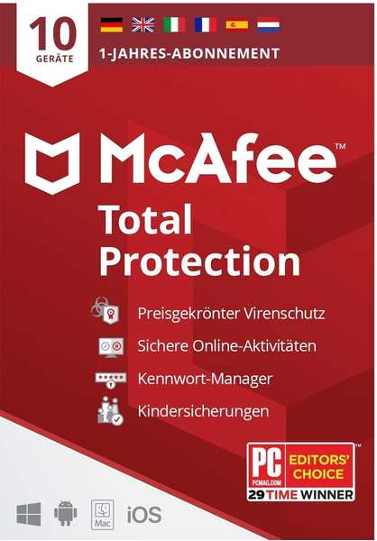 McAfee Total Protection 2021 (10 Geräte) (1 Jahr) (PKC)