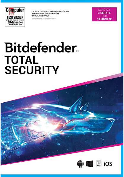 Bitdefender Total Security 2021 3 Geräte 18 Monate