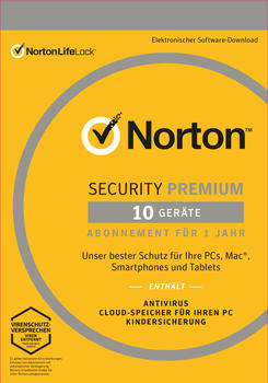 NortonLifeLock Norton Security Premium 3.0 (10 Geräte) (1 Jahr) (ESD)