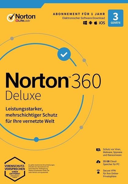 NortonLifeLock Norton 360 2020 Deluxe (3 Geräte) (1 Jahr) (Box)