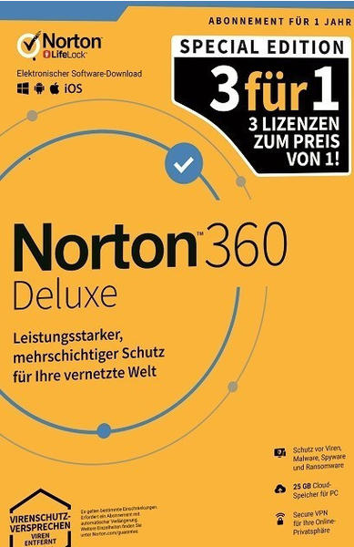 NortonLifeLock Norton 360 2020 Deluxe Special Edition (3 Geräte) (1 Jahr) (Box)