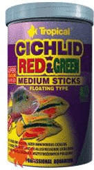 Tropical Cichlid Red & Green Medium Sticks (1 Liter)