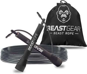 Beast Gear Springseil von Beast Gear – Speed Rope Für Fitness, Ausdauer & Abnehmen. Ideal für Boxen, MMA, Crossfit, HIIT, Intervalltraining & Double Unders