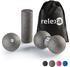 relexa Faszien Set Mini, 3-teiliges Ganzkörper Trainingskit, mit Faszienrolle, Twinball & Faszienball, flächige und punktuelle Selbstmassage, inkl. Faszien-eBooklet, in Grau