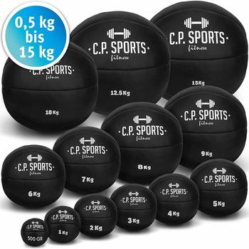 C P Sports Medizinball Schwarz (6kg)
