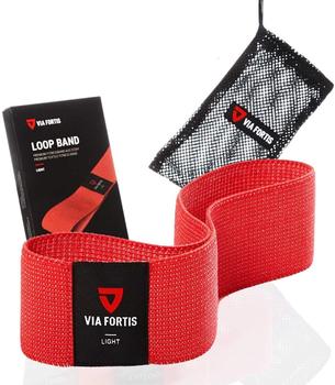 VIA FORTIS Trainingsbänder Stoff Loop Bands 32cm, leichter Widerstand, Loop, rot