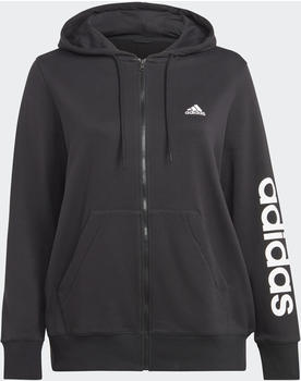 Adidas Woman Essentials Linear French Terry Full-Zip Hoodie Plus Size black/white (IB8754)
