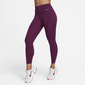 Nike Universa 7/8-Leggings mit Taschen, mittlerem Halt und hohem Bund für Damen (DQ5897) bordeaux/black