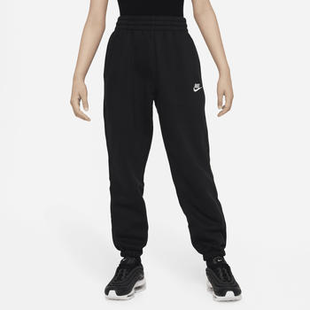 Nike Sportswear Club Fleece lockere Hose f&uuml;r &auml;ltere Kinder (M&auml;dchen) (FD2933) black/black/white