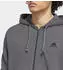 Adidas Men Sportswear Essentials French Terry 3-Stripes Full-Zip Hoodie dark grey heather/black (IC9837)