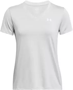 Under Armour Women's UA Tech Twist V-Neck Short Sleeve (1384227) halo gray/white white