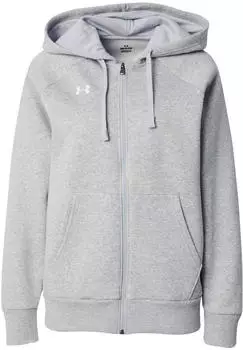 Under Armour Women's UA Rival Fleece Full-Zip Hoodie (1379497) mod gray/light heather/white