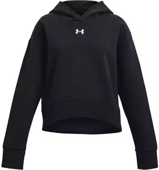 Under Armour Girls' UA Rival Fleece Crop Hoodie (1379517) black/white