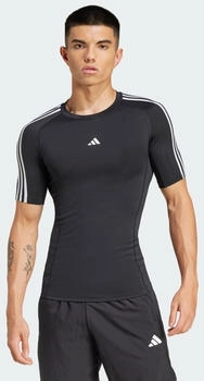 Adidas TECHFIT Compression Training 3-Streifen T-Shirt Black (IN5588)