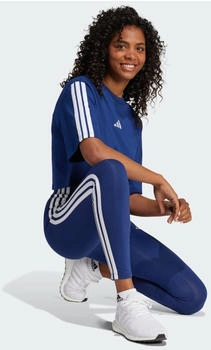 Adidas Essentials 3-Streifen Cotton Leggings Dark Blue / White (JE0067) – Atmungsaktives Material für intensive Trainingseinheiten