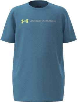 Under Armour Logo Wordmark Kurzarm-T-Shirt (1389963) ether blue/sonic yellow mod gray