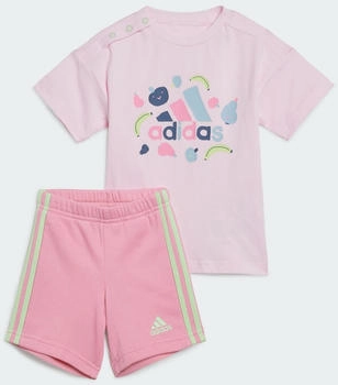 Adidas Essentials Allover Print Kids T-Shirt Set Clear Pink / Bliss Pink (IS2680)