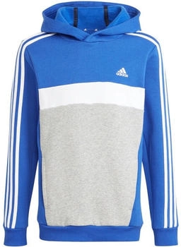 Adidas Tiberio 3-Streifen Colorblock Hoodie Kinder IB4087 semi lucid blau wei&szlig; mittelgrau meliert