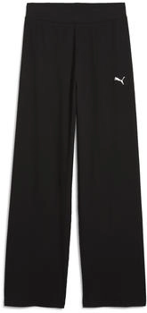 Puma Essentials Elevated High-Waist Straight Leg gerippte Hose schwarz