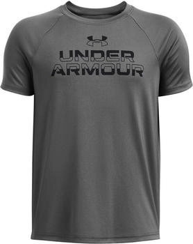 Under Armour Tech Split Wordmark SS castlerock schwarz
