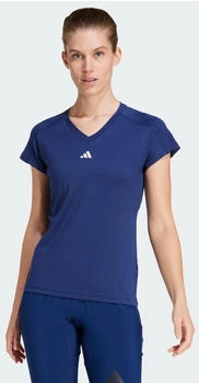 Adidas AEROREADY Train Essentials Minimal Branding V-Neck T-Shirt Dark Blue / White (JC9567)