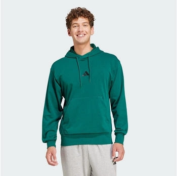 Adidas Essentials FEELCOZY French Terry Hoodie collegiate grün schwarz
