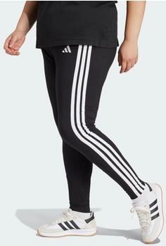 Adidas Essentials 3-Streifen Cotton Leggings - Gro&szlig;e Gr&ouml;&szlig;en Black / White (JE1256)