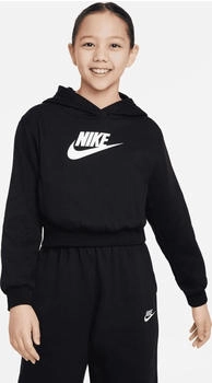 Nike Sportswear Club Crop Fleece Hoodie 010 schwarz wei&szlig;
