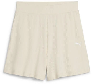 Puma Essentials Elevated High-Rise gerippte Shorts alpine snow