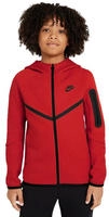 Nike Tech Fleece Full-Zip Hoody Kinder Rot/Schwarz Jungen/M&auml;dchen