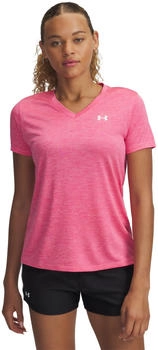 Under Armour Women's UA Tech Twist V-Neck Short Sleeve (1384227) super pink