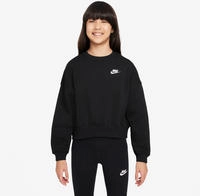 Nike FZ9244010S, Nike - Girl's Club Fleece Boxy Crew-Neck Sweatshirt - Pullover...