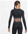 Nike Pro Dri-FIT verkürztes Longsleeve Damen (FV5484) schwarz weiß