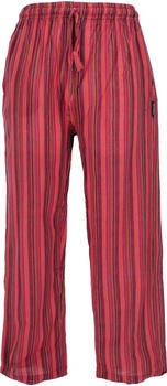 Guru-Shop Gestreifte Yogahose Baumwoll-Goa-Hose rot
