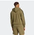 Adidas Essential Three Stripes Fleece Zipper Hoodie olive strata schwarz