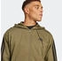 Adidas Essential Three Stripes Fleece Zipper Hoodie olive strata schwarz