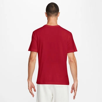 Nike Sport Dri-FIT Kurzarmshirt Herren (FN5829) rot schwarz – Dri-FIT-Material transportiert Feuchtigkeit zuverlässig ab