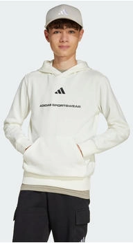 Adidas Slogan Fleece-Hoodie Off White