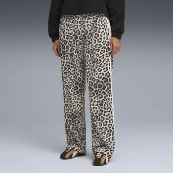 Puma t7 leo luxe straight hose allover-print alpine schnee eiskaffee